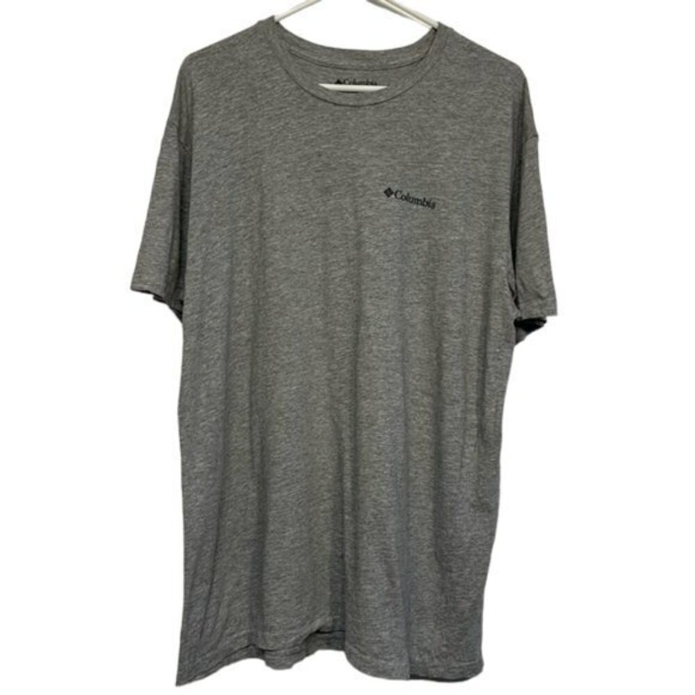 Men's Columbia Always Outside Gray Front Back Graphic Iconic Crewneck Shirt